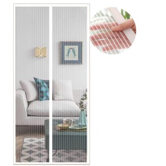 Magnetiline putukavõrk uksele, valge, automaatselt sulguv (90x220cm)