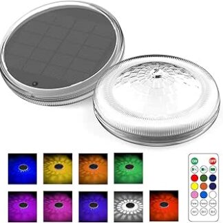 Värvilised puldi ja päikesepaneeliga basseinilambid 2 tk