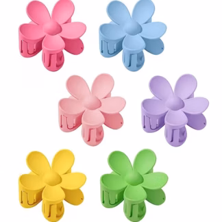 Suured lillega juukseklambrid, 6 tk