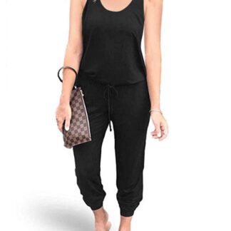 Naiste varrukateta veniv pükstükk, must (s. M)