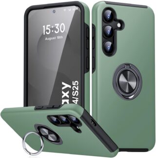 Jalg-hoidikuga telefonikaaned Samsung Galaxy S25/S24, roheline