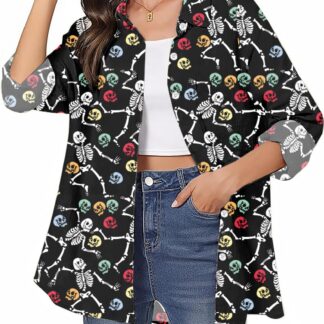 Naiste pikkade varrukatega pluus, luukeredega, värviline (M)