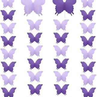 3D paberliblikatega vanikud, lilla (4tk)