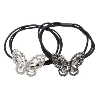 Liblikaga juuksekummid kivikestega (2tk)