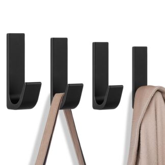 Kleebitavad nagi konksud, must (4tk, 6cm)