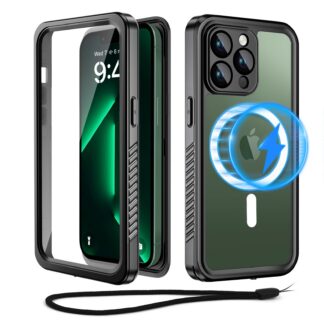 iPhone 13 Pro telefonikaaned, veekindlad, löögikindlad, MagSafe'iga, must