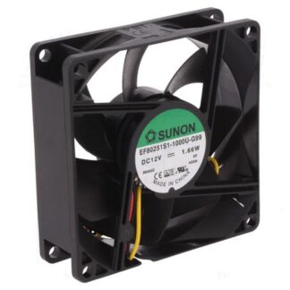 DC ventilaator, must (80x80x25mm, 3200 p/min)