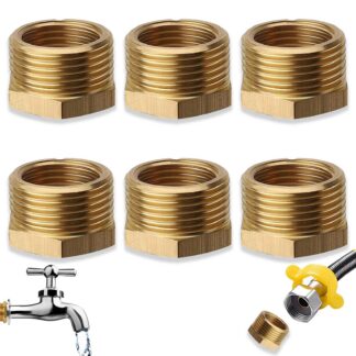 Messingist keermestatud liitmikud (6tk, 3/8" -- 1/2")