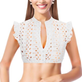 Naiste pitspluus, lühikeste varrukatega, V-kaelusega, valge (s. S)