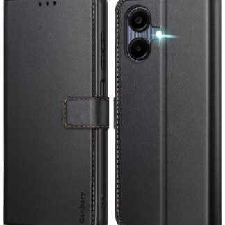 Samsung Galaxy A06 4G nahast klapiga telefonikaaned, kaardipesadega, must