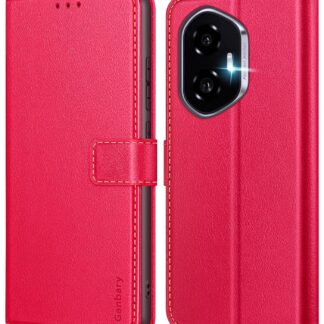 Honor 400 5G telefonikaaned, kaarditaskutega, punane