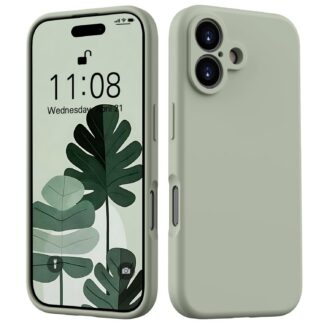 iPhone 16 silikoonist telefonikaaned, põrutuskindel, kaelapaelaga, hallikassinine (15.5cm)