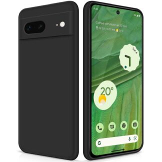 Google Pixel 7 telefonikaaned, vedelsilikoonist, täieliku kaitsega, must