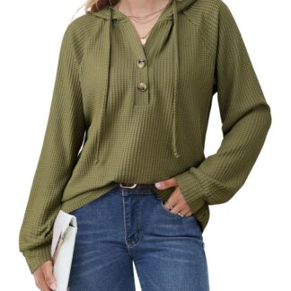 Naiste avar veniv õhem kapuutsiga pusa, militaarroheline (M)