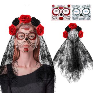 Roosidega must loor, kaasas näokleepsud