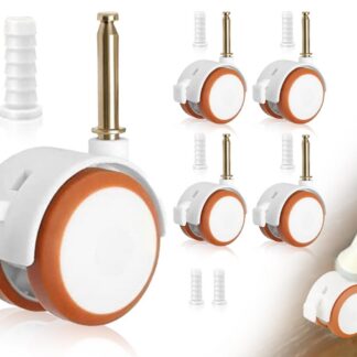 Lastemööbli pöördrattad, piduriga, valge (10,5mm varras)