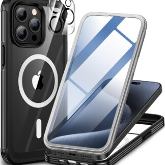 iPhone 15 Pro Max telefonikaaned, magnetiline, põrutuskindel, must