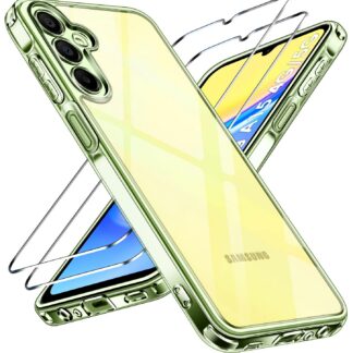 Samsung Galaxy A15 telefonikaaned ja ekraanikaitsed, roheline (2tk)