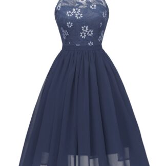 Naiste õhtukleit, elegantne, tumesinine (S)