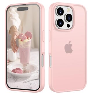iPhone 16 Pro telefonikaaned, matt, sõjalise kaitsega, roosa (16cm)