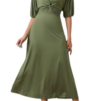 Elegantne pikk hõlmikkleit, V-kaelus (XXL)