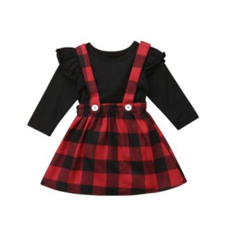 Tüdrukute ruudulise seeliku ja pluusi komplekt (s. 6-7 aastat)