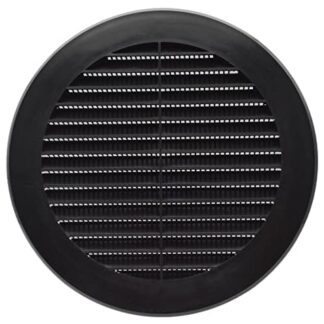 Ümar ventilatsioonirest putukavõrguga, must (Ø100mm)