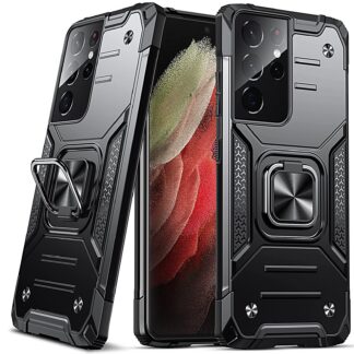 Samsung Galaxy S21 Ultra 5G telefonikaaned, sõrmusehoidikuga, must (17cm)