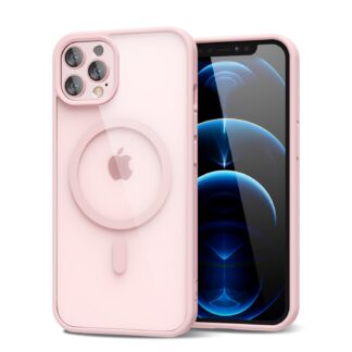 iPhone 12 Pro Max MagSafe telefonikaaned, läbipaistev, roosa