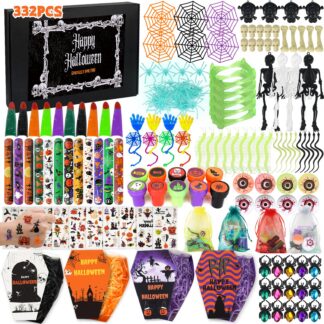 Halloweeni kingitused ja meened lastele, 332 osa - karbid, sõrmused, luukered, kleepsud, templid, ussid jpm
