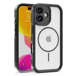 iPhone 16 telefonikaaned, must, põrutuskindel, sõjaväe stiilis