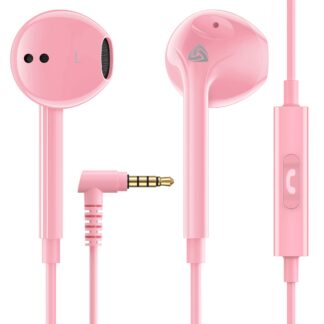 Kõrvasisesed kõrvaklapid mikrofoniga, rikkaliku bassiga, roosad