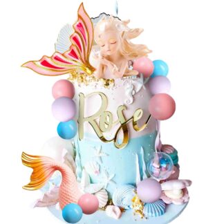 Merineitsi teemaline tordikaunistuste komplekt