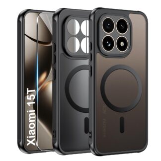 Xiaomi Mi 15T 5G telefonikaaned, magnetiline, ekraanikaitsega, must