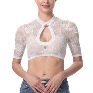 Pitsiline dirndl-pluus, valge (s. 34-46)