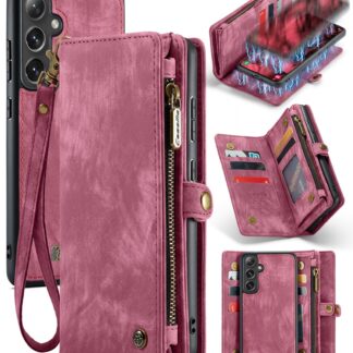 Samsung S24+ telefonikaaned, põrutuskindel, magnetiline, eemaldatava kaardipesaga, punane