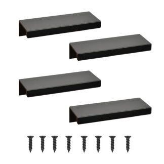 Alumiiniumist peidetud ukselingid, mustad (4tk, 12cm)