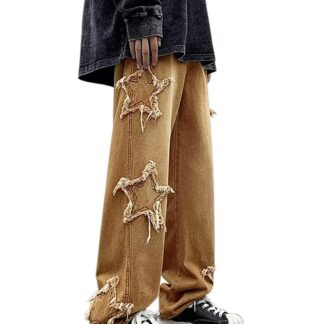 Kõrge vöökohaga laiad cargo-teksapüksid naistele XXL