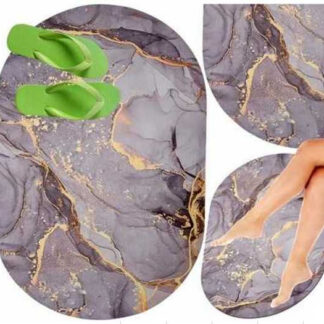 Ovaalne marmorikujundusega vannitoamatt või vaip 40x60 cm