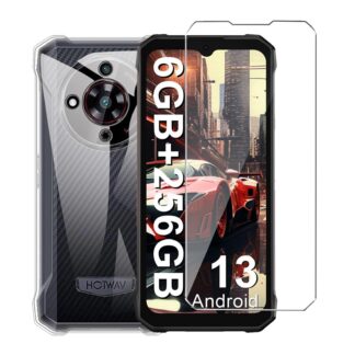 Hotwav T7 Pro läbipaistvad TPU telefonikaaned koos karastatud klaasist ekraanikaitsega (1tk ekraanikaitse)