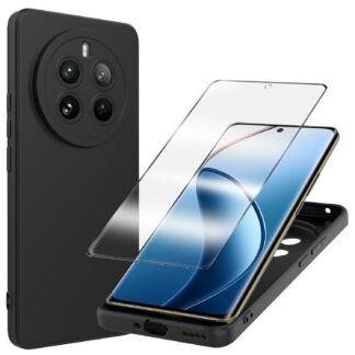 Telefonikaaned Realme 12 Pro+ 5G koos ekraanikaitsega, must