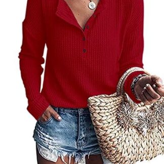 V-kaelusega vaffelkoes pluus M