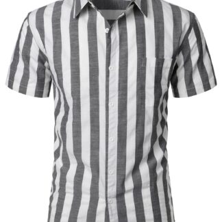 Meeste triibuline särk, puuvillane, must (s. L)