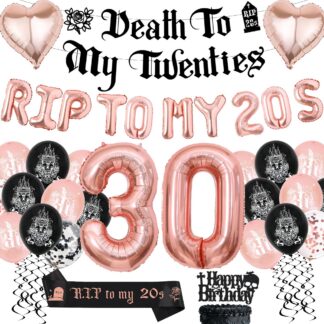 Sünnipäeva dekoratsioonide ja õhupallide komplekt, 30. juubel, roosa kuld