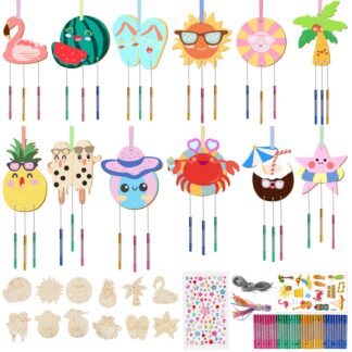 Laste puidust tuulekellade meisterdamise komplekt, saab teha 12 tuulekella