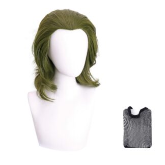Meeste lühike lokkis parukas, tumeroheline
