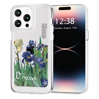 iPhone 12 Pro Max telefonikaaned, õhuke, põrutus- ja kriimustuskindel, TPU, läbipaistev, lilleline