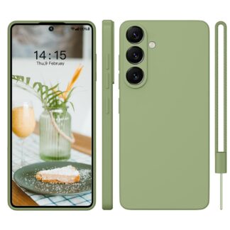 Samsung Galaxy S25 telefonikaaned, silikoonist, õhukesed, kriimustuskindlad, matcha roheline