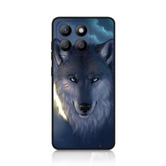 Honor X8b telefonikaaned, silikoonist, valge hundi mustriga, must