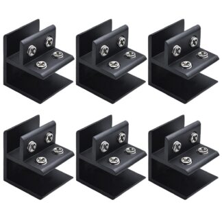 Alumiiniumisulamist klaasriiuli kinnitus, reguleeritav, must (6tk, 18-20mm klaasile)